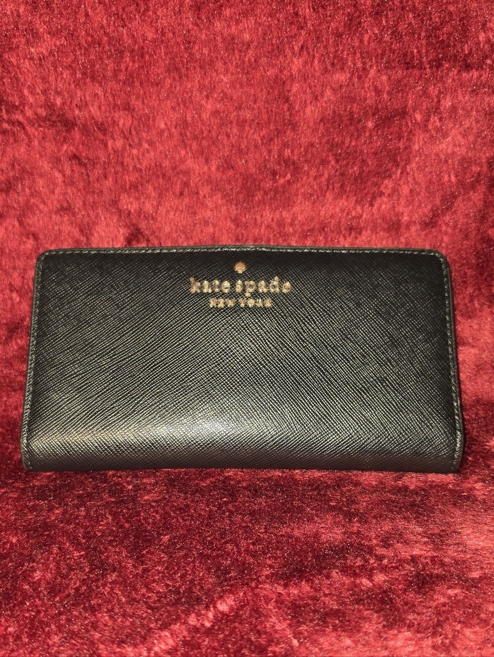 Kate Spade Black Saffiano Snap Wallet